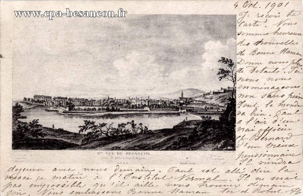 1ERE VUE DE BESANÇON, prise de dessus le pont de Brigitte